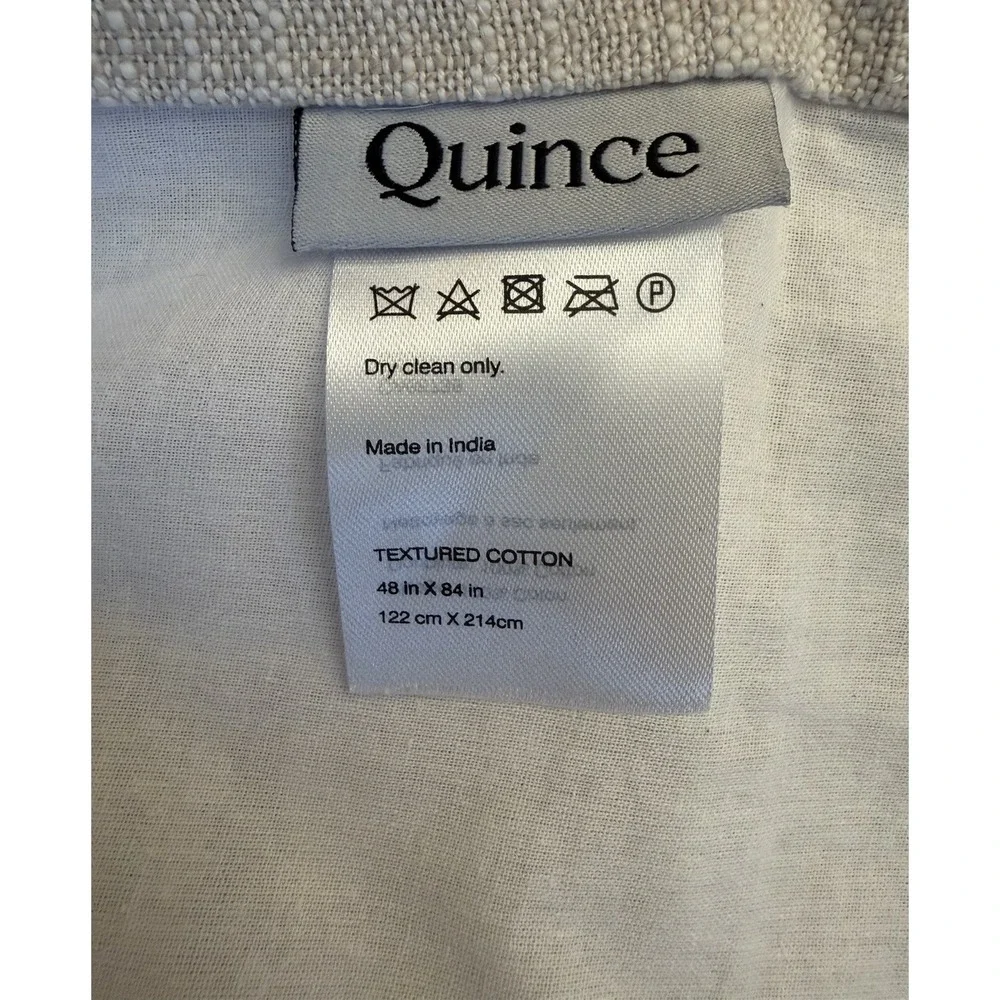 Quince Textured Cotton Curtain Panels 48x84 Oatmeal Lined set of 2 NWOT